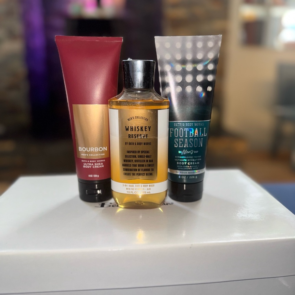 Bath & Body Works Men’s Bundle Bourbon, Whiskey Reserve & Football Season 3 Pc